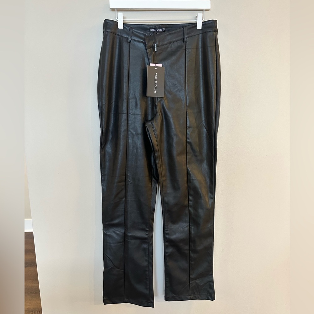 PrettyLittleThing Black Faux Leather Trousers